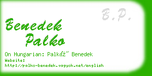 benedek palko business card